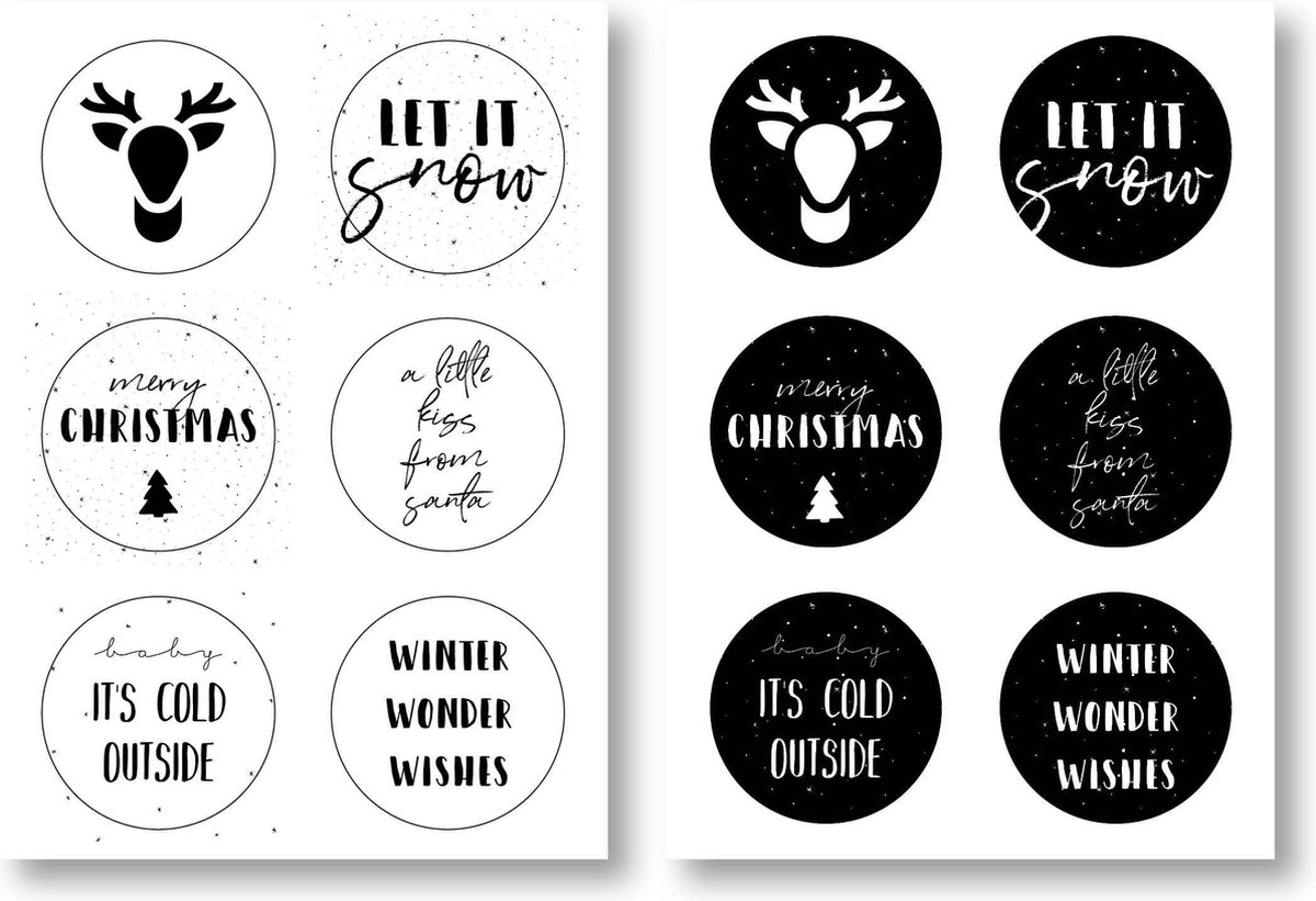   | Stickers Kerst | Kerst stickers | Stickervel | 12 stickers | Kerstmis